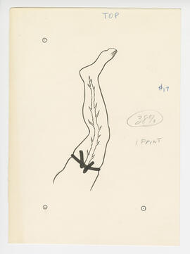 Illustration, Jul. - Aug. 1956; p. 75: “Varicose Veins #17” drawing of vein in leg