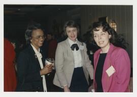 Dr. Catherine J. Roett, Loa Peterson, and Rev. Margaret Desmond at Dr. Desmond's retirement party