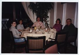 Raye Hurwitz, Betty Carter, Leif Peterson, Terry Hayes, Randy Wright, 1996 [restaurant/dinner]