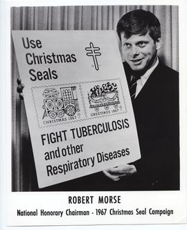 Robert Morse the National Honorary Chairman for the 1967 Christmas Seal Campaign and Blue Birds a...