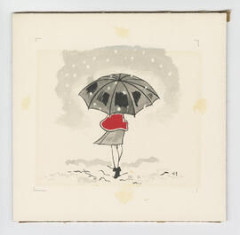 Illustration, p. 17: “Umbrella in snow” drawing of woman walking in snow with umbrella by Joseph ...