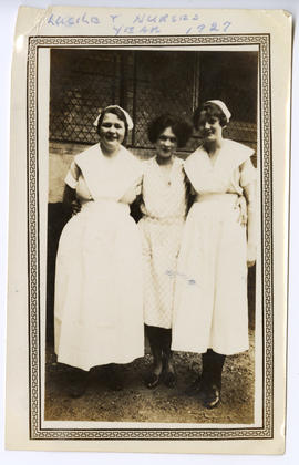 Lucile Baird and two nurses